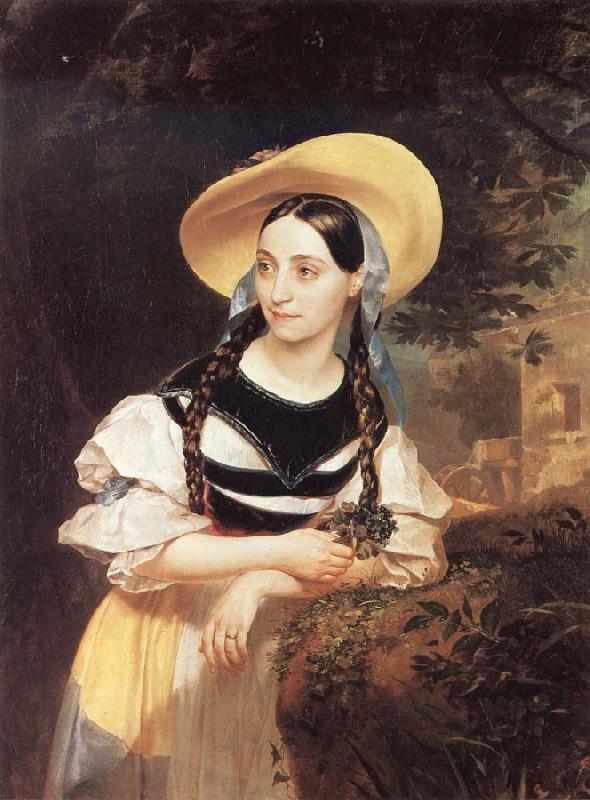 Karl Briullov Portrait of Fanni Persiani-Tachnardi as Amina in bellini-s opera la sonnabula oil painting image